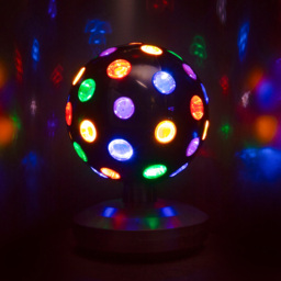 Cheetah Black Revolving Disco Ball with Multicolour Light Beams 8 inch - Size: 22.5 x 18.5 x 18.5cm - Wilko - thumbnail 3