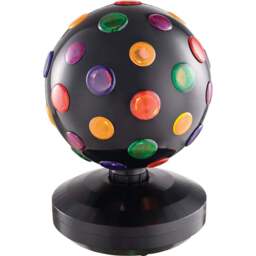 Cheetah Black Revolving Disco Ball with Multicolour Light Beams 8 inch - Size: 22.5 x 18.5 x 18.5cm - Wilko