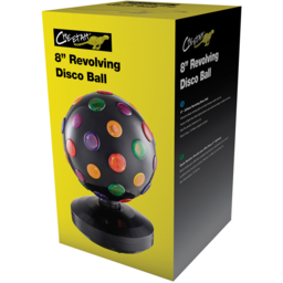 Cheetah Black Revolving Disco Ball with Multicolour Light Beams 8 inch - Size: 22.5 x 18.5 x 18.5cm - Wilko - thumbnail 4