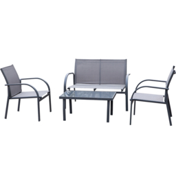 Outsunny 4 Seater Grey Glass Top Outdoor Sofa - Wilko - thumbnail 3