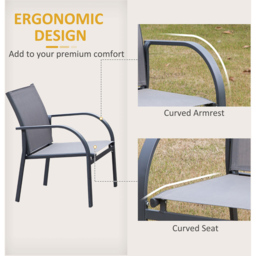 Outsunny 4 Seater Grey Glass Top Outdoor Sofa - Wilko - thumbnail 6