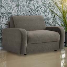 Jay-Be Deco Brushed Twill Pewter Snuggler Sofa Bed with e-Sprung Mattress - Size: Single - Grey - Wilko