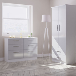 Crowndale Contrast 3 Drawer Grey and White Matt Bedside Cabinet Ready Assembled - Wilko - thumbnail 5