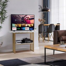 Costway Single Shelf Golden Faux Marble Console Table - Size: 132.1 x 38.1 x 15.24cm - Multi - Wilko - thumbnail 6