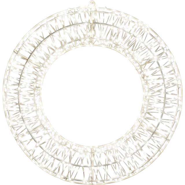 Xmas Haus Cool White LED Metal Wreath 50cm - Black - Wilko - image 1