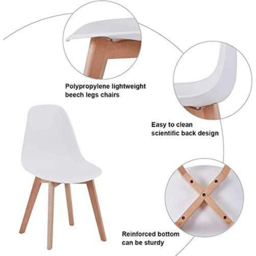 Kosy Koala 4 Seater Plastic and Faux Leather Round Dining Set White - Portland - Wilko - thumbnail 6
