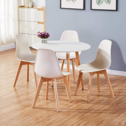 Kosy Koala 4 Seater Plastic and Faux Leather Round Dining Set White - Portland - Wilko - thumbnail 5