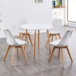 Kosy Koala 4 Seater Plastic and Faux Leather Round Dining Set White - Portland - Wilko - thumbnail 1