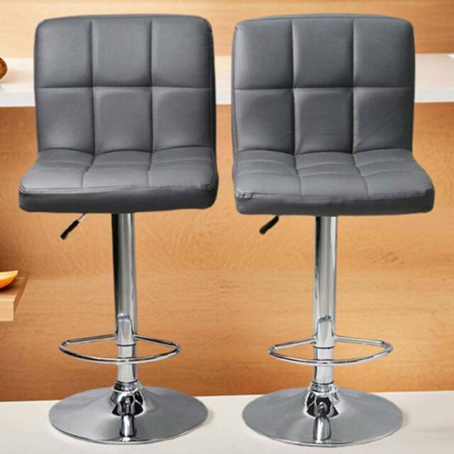 Gr8 Home Dark Grey Faux Leather Swivel Breakfast Bar Stool Set of 2 - Size: 38 x 41 x 115cm - Wilko - image 1