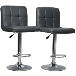 Gr8 Home Dark Grey Faux Leather Swivel Breakfast Bar Stool Set of 2 - Size: 38 x 41 x 115cm - Wilko - thumbnail 3