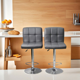 Gr8 Home Dark Grey Faux Leather Swivel Breakfast Bar Stool Set of 2 - Size: 38 x 41 x 115cm - Wilko - thumbnail 7