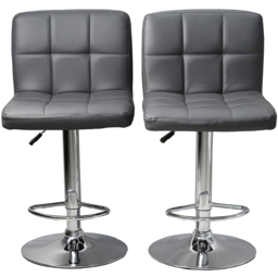 Gr8 Home Dark Grey Faux Leather Swivel Breakfast Bar Stool Set of 2 - Size: 38 x 41 x 115cm - Wilko - thumbnail 4