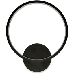 ValueLights Infinity Black Circle Integrated LED Wall Light - Size: 30 x 30.6 x 5.5cm - Wilko - thumbnail 1