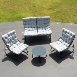 Artemis Home Aregno 4 Seater Light Grey and Black Garden Lounge Set - Wilko - thumbnail 5