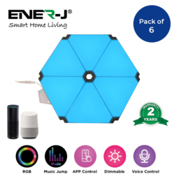 Ener-J Triangle Smart WiFi LED Wall Light 6 Pack - Size: 25 x 25 x 5cm - White - Wilko - thumbnail 7