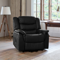 Artemis Home Almeira Black Massage and Heat Electric Riser Recliner Chair - Size: Single - Wilko - thumbnail 4