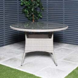 Madrid 4 Seater Rattan Dining Set - Grey - Malay - Wilko - thumbnail 4