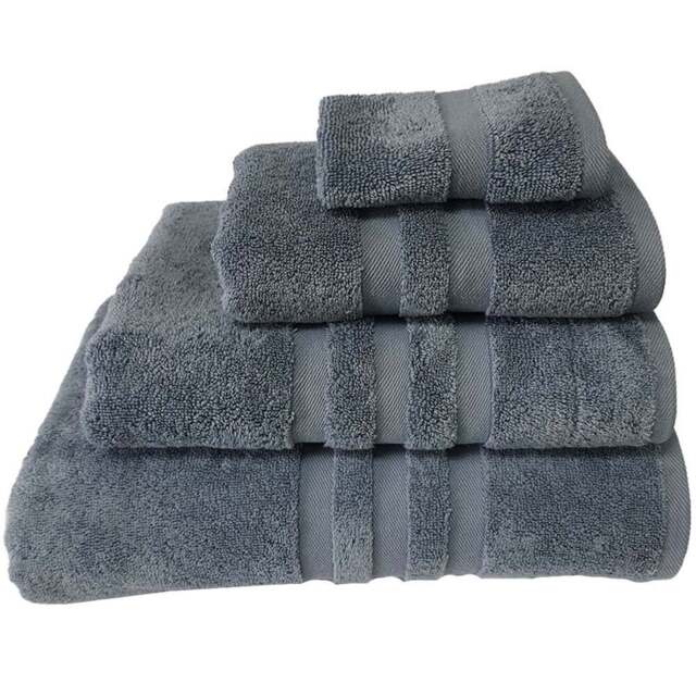 Turkish Cotton Slate Blue Terry Dobby Bath Sheet - Wilko - image 1