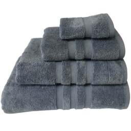 Turkish Cotton Slate Blue Terry Dobby Bath Sheet - Wilko - thumbnail 1