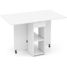 Costway 4 Seater Foldable Dining Table with Wheels White - Size: 86 x 52 x 20cm - Wilko - thumbnail 3