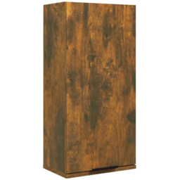 vidaXL Single Door Smoked Oak Wall Mounted Bathroom Cabinet - Size: 67 x 32 x 20cm - Brown - Wilko - thumbnail 3