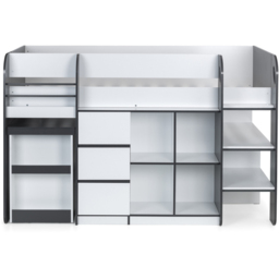Julian Bowen Saturn Charcoal Grey and White Mid Sleeper with Storage - Size: Single - Wilko - thumbnail 7