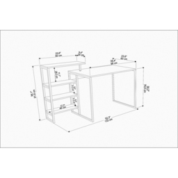 Decorotika Rino 4 Shelf Study Desk White Marble Effect And White - Size: 91.8 x 133 x 60cm - Wilko - thumbnail 7