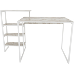 Decorotika Rino 4 Shelf Study Desk White Marble Effect And White - Size: 91.8 x 133 x 60cm - Wilko - thumbnail 4