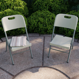 Vida Designs Set of 2 Folding Garden Chair - Size: 86 x 45 x 50cm - White - Wilko - thumbnail 1