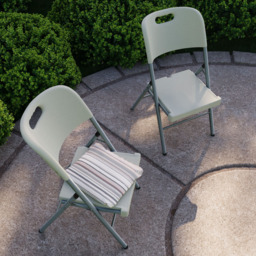 Vida Designs Set of 2 Folding Garden Chair - Size: 86 x 45 x 50cm - White - Wilko - thumbnail 4