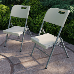 Vida Designs Set of 2 Folding Garden Chair - Size: 86 x 45 x 50cm - White - Wilko - thumbnail 5