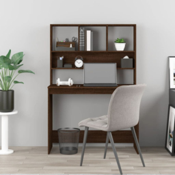 vidaXL 4 Shelf Computer Desk Brown - Size: 148 x 102 x 45cm - Wilko - thumbnail 7