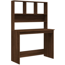 vidaXL 4 Shelf Computer Desk Brown - Size: 148 x 102 x 45cm - Wilko - thumbnail 3