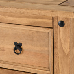 Seconique Corona 5 Drawer Distressed Waxed Pine Chest of Drawers - Brown - Wilko - thumbnail 6