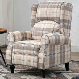 Portland Khaki Push Back Recliner Chair - Size: Single - Multi - Wilko