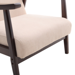 Living and Home Fabric Wooden Single Armchair - Cream - Wilko - thumbnail 6