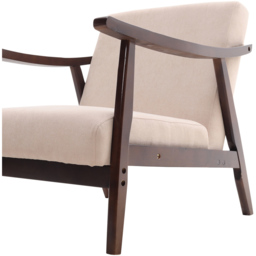 Living and Home Fabric Wooden Single Armchair - Cream - Wilko - thumbnail 5