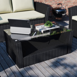Garden Vida Mylor 4 Seater Black Rattan Lounge Set - Wilko - thumbnail 5