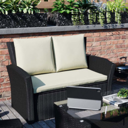 Garden Vida Mylor 4 Seater Black Rattan Lounge Set - Wilko - thumbnail 6