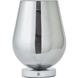ValueLights Helix Smoked Glass Integrated LED Table Lamp - Size: 30 x 21.5 x 21.5cm - Smoked Grey - Wilko