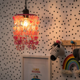 ValueLights Pink Hearts and Butterflies Pendant Lamp Shade - Size: 18 x 28 x 18cm - Wilko - thumbnail 6