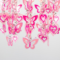 ValueLights Pink Hearts and Butterflies Pendant Lamp Shade - Size: 18 x 28 x 18cm - Wilko - thumbnail 5