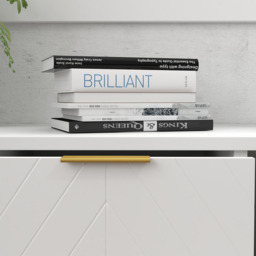 Portland 2 Door 3 Drawer White Modern Freestanding Storage Cabinet - Size: 120 x 40 x 76cm - Wilko - thumbnail 4
