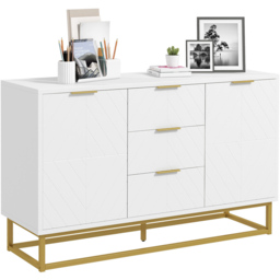 Portland 2 Door 3 Drawer White Modern Freestanding Storage Cabinet - Size: 120 x 40 x 76cm - Wilko - thumbnail 3