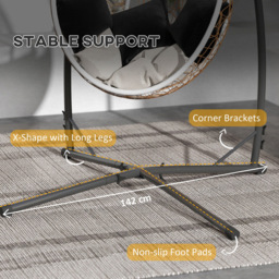 Outsunny Black Hammock Chair Stand - Size: 215 x 105 x 105cm - Wilko - thumbnail 7