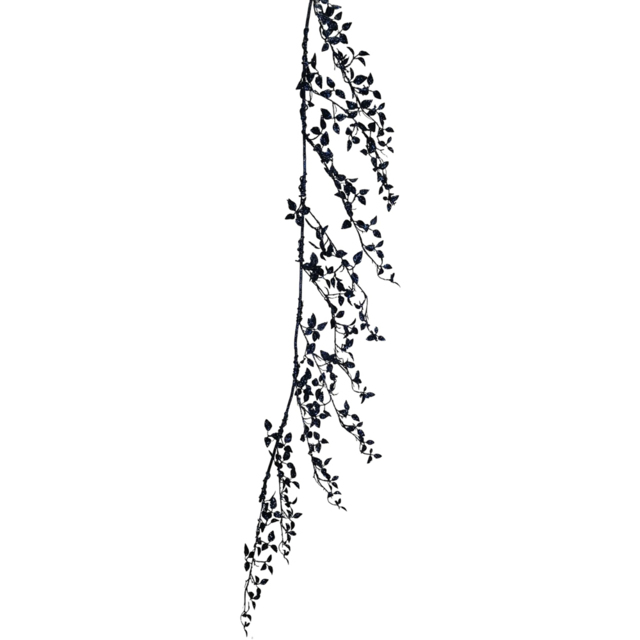 Samuel Alexander Midnight Blue Glitter Leaf Christmas Garland 150cm - Size: 150 x 270 x 30cm - Wilko - image 1
