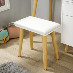 Home Source Forta Single Door 2 Drawer White Vanity Table and Stool Set with Light-Up Mirror - Size: 138 x 106 x 40cm - Wilko - thumbnail 6