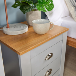 Home Source Camden 2 Drawer Grey Bedside Table - Wilko - thumbnail 5