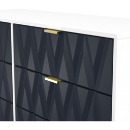 Crowndale Diamond 6 Drawer Indigo Matt and White Wide Chest of Drawers Ready Assembled - Indigo Matt & White - Wilko - thumbnail 6