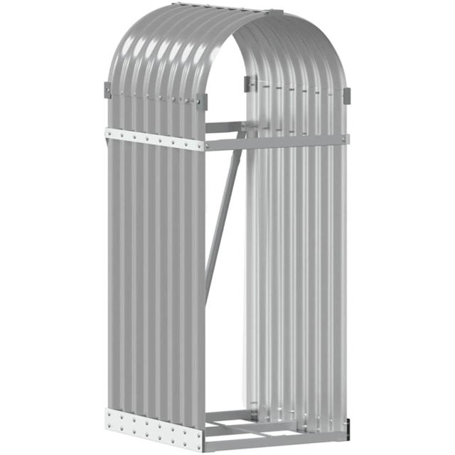 vidaXL Grey Galvanised Steel Firewood Log Holder 100 x 40 x 45cm - Wilko - image 1